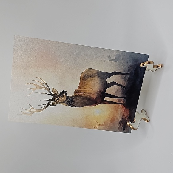 4x6 Deer Watercolor Oil Painting Art Print - Picture 6 of 7